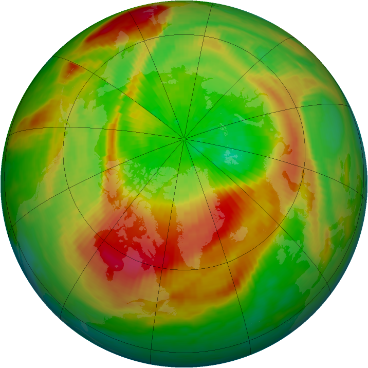 Arctic ozone map for 26 March 1990